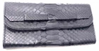 Кошелек из кожи питона (20х10х2 см) черный лак 32642E