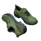 Тактичні кросівки літні PAV M18 олива хакі шкіряні сітка прошиті 40 - зображення 7