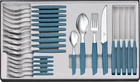 Набор столовых приборов Victorinox Swiss Modern Table Set 24 предмета с синей ручкой (6.9096.12W2.24)