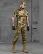 Тактичний літній костюм 3в1 штани+футболка+кепка M піксель (87430)