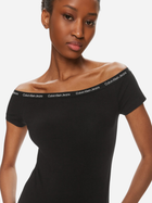 Koszulka damska bawełniana Calvin Klein Jeans J20J223098-BEH L Czarna (8720109336269) - obraz 3
