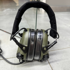 Навушники тактичні Earmor M32X MOD4, активні, з кріпленням на шолом та оголов'ям, колір Олива - зображення 2