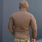 Літня Чоловіча Куртка Skin з прихованим капюшоном та липучками під шеврони / Легка Вітровка койот розмір 2XL - зображення 4