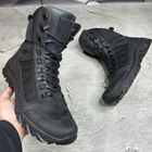 Летние мужские берцы с протекторной подошвой / кожаные ботинки черные размер 44 - изображение 2