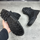 Летние мужские берцы с протекторной подошвой / кожаные ботинки черные размер 41 - изображение 3