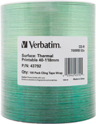 Dyski Verbatim CD-R 700MB 52x Thermal Printable Brand Wrap 100 szt (0023942437925) - obraz 1
