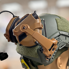 Наушники тактические Earmor M32X MOD4, активные, с креплением на шлем и оголовьем, цвет Койот (коричневый) - изображение 9