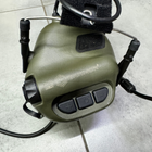 Навушники тактичні Earmor M32X MOD4, активні, з кріпленням на шолом та оголов'ям, колір Олива - зображення 3