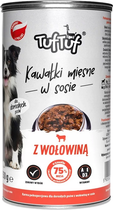 Вологий корм для собак TufTuf М'ясні шматочки з яловичиною 12x415 г (5905342250081) - зображення 1