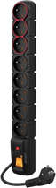 Listwa przeciwprzepięciowa Acar S8 Dual 8 gniazd 5 m Black (5904743362904) - obraz 1