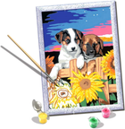 Malowanie po numerach Ravensburger CreArt Classic Puppies With Sunflowers 18 x 24 cm (4005556235698) - obraz 3