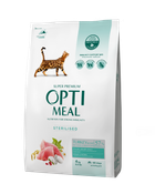 Сухой корм для кошек Optimeal Sterilised для стерилизованых с индюшкой и овсом