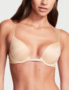 Бюстгалтер открытый Victoria's Secret BARE PLUNGE CONVERTIBLE SHINE BRA BEIGE 36B (80B) Бежевый