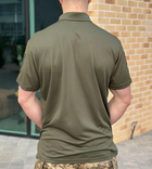 Мужская футболка поло coolmax олива ЗСУ военная тактическая ВСУ армейские для военнослужащих POLO 60 - изображение 3