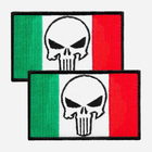 Набор шевронов на липучке IDEIA Череп Карателя Punisher на Флаге Мексики 5 х 8 см 2 шт Зеленый (4820227287062) - изображение 1
