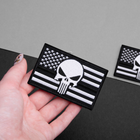 Набір шевронів на липучці IDEIA Череп на Прапорі США чорна смуга 5 х 8 см 2 шт Чорний (4820182657207) - зображення 8