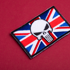 Набор шевронов на липучке IDEIA Череп Карателя на Флаге Великобритании 5 х 8 см 2 шт Красный (4820227287079) - изображение 7