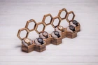 Органайзер коробочка в форме сот для часов с персонализацией EcoWalnut Сотовая шкатулка для 7 часов со стеклянной крышкой