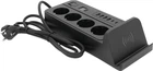 Мережевий фільтр Voltronic G12H 4 розетки + 4 USB 3.2А + 2 Type-C + бездротова зарядка + таймер 2 м Black (YT33573)