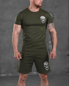 Летний комплект Skull olive ВТ1167 M - изображение 1