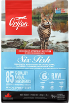 Сухий корм для кішок всіх порід Orijen 6 Fish Cat & Kitten з рибою 1.8 кг (ORI074e) - зображення 1