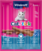 Smakołyk dla kotów Vitakraft paluszki mięsne z flądrą i Omega-3 3 szt. x 6 g (4008239312181) - obraz 1