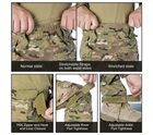 Тактические штаны мультикам спецназа ВСУ с эластичными вставками Idogear UFS G4 Multicam и наколенниками р.XL - изображение 2