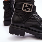 Жіночі зимові черевики Gennee 39 Чорні (5905677890129) - зображення 7