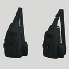 Тактична сумка через плече слінг - сумка грудна кросбоді. Колір: чорний - зображення 9