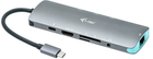 USB Hub i-Tec USB-C Metal Nano Docking Station 4K HDMI LAN + Power Delivery 100 W Grey (C31NANODOCKLANPD) - obraz 2
