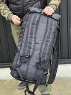 Универсальная сумка баул военная, армейский баул Черный 65л тактический баул-рюкзак - изображение 8