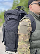 Универсальная военная сумка, армейская сумка вместительная 55л тактический туристический рюкзак Черный - изображение 2