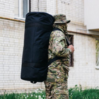 Универсальная сумка баул военная, армейский баул черный Оксфорд 100 л тактический баул-рюкзак - изображение 1
