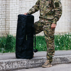Універсальна сумка баул військова, армійський баул Оксфорд чорний 100 л тактичний баул-рюкзак - зображення 6