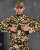 Тактичний військовий польовий костюм статутний Hunter ( Кітель + Штани ), Камуфляж: Піксель, Розмір: L - зображення 4