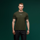 Футболка Basic Military T-Shirt з авторським принтом NAME. Олива. Розмір M - зображення 2