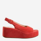 Sandały damskie na koturnie skórzane Hogl hog7102512-4400 40 Czerwone (9010849079755) - obraz 1