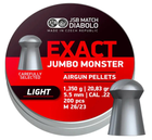 Кулі пневматичні JSB Diabolo Jumbo Monster Light кал. 5,5 мм 1.350 г 200 шт/уп - зображення 1