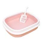 Туалет лоток для кошек с лопаткой Taotaopets 225501 46,5*38,5*13 см Pink