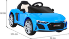 Samochód elektryczny Ramiz Audi R8 Lift Niebieski (5903864914665) - obraz 2