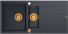 Кухонна мийка Quadron Evan 156 Чорна + сифон Push-2-Open у кольорі PVD (HQE5510050U8_PVDC1_P2O) - зображення 1