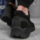 Универсальные кожаные Кроссовки на прошитой резиновой подошве черные размер 39 - изображение 6