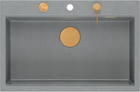 Кухонна мийка Quadron Marc Сіра з сифоном Push-2-Open + дозатор (HQM7650U5_PVDC1) - зображення 1