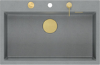Кухонна мийка Quadron Marc Сіра з сифоном Push-2-Open + дозатор (HQM7650U5_PVDG1) - зображення 1