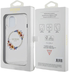 Панель Guess PC TPU Flowers Ring Glossy Logo MagSafe для Apple iPhone 15 Transparent (3666339221706) - зображення 7