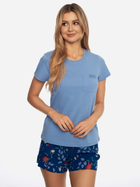 Піжама (футболка + шорти) жіноча великого розміру бавовняна Henderson 41301-50X XL Синя (5903972247860) - зображення 1