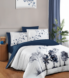 Комплект постельного белья 3D Digital Satin Duvet Cover Set First Choice - First Choice - 3DS-168 Influx - Евро - Темно-синий с белым