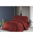 Комплект постельного белья Deluxe Satin Dark Series First Choice - First Choice - DLX-27 Novel Line Cinnamon - Евро - Бордовый