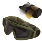 Тактические очки защитная маска Solve с креплениями на каску с 3 сменными линзами Олива - изображение 6