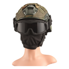 Тактические очки защитная маска Solve с креплениями на каску с 3 сменными линзами Черная-толщина линз 3 мм - изображение 1